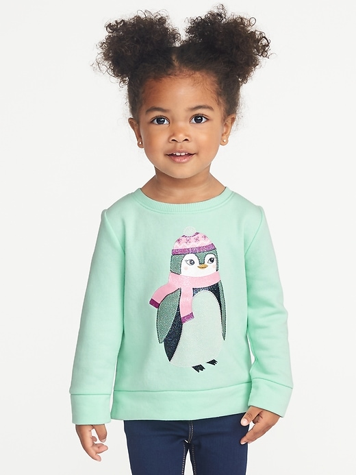 View large product image 1 of 1. Graphic French Terry Sweatshirt for Toddler Girls