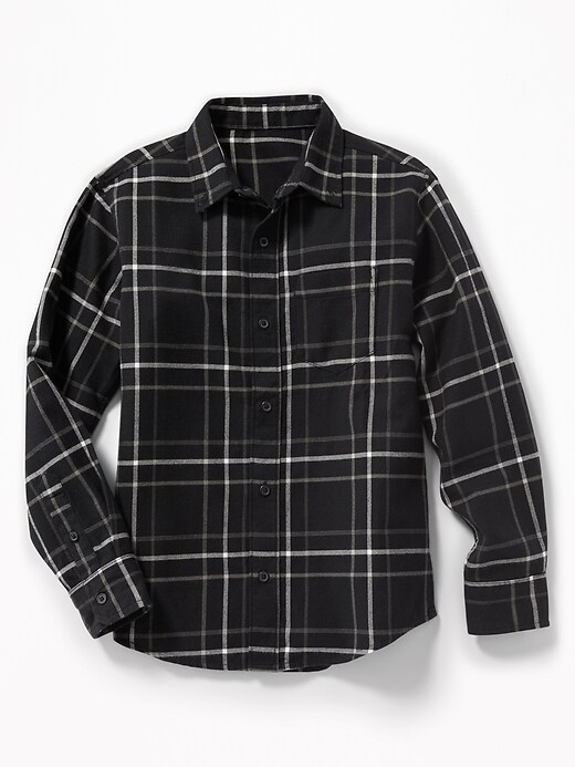 View large product image 1 of 3. Built-In Flex Textured Flannel Shirt For Boys