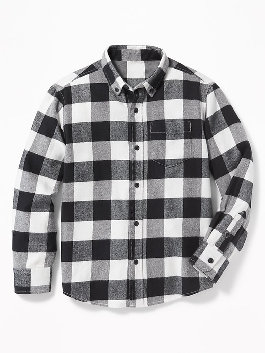 View large product image 1 of 1. Built-In Flex Textured Flannel Shirt For Boys