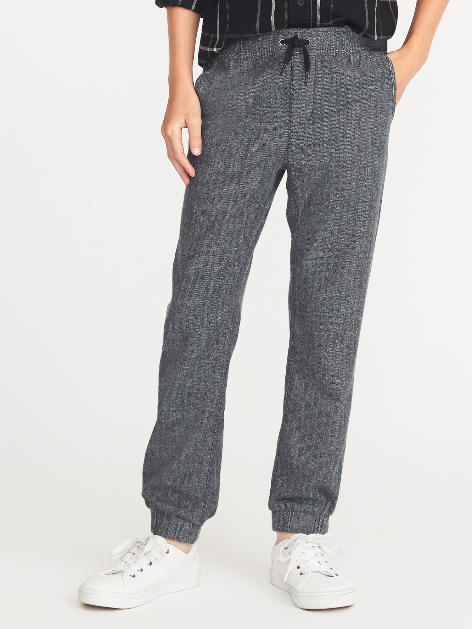 BuiltIn Flex FlatFront Herringbone Joggers For Boys Old Navy