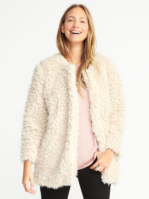 Image number 1 showing, Faux-Fur Coat for Women