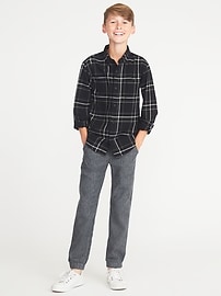 View large product image 3 of 3. Built-In Flex Textured Flannel Shirt For Boys