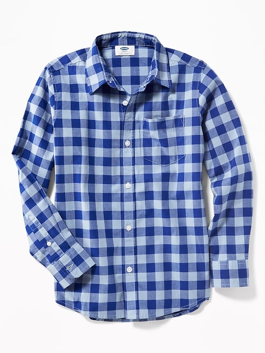 View large product image 1 of 1. Built-In Flex Classic Plaid Shirt For Boys