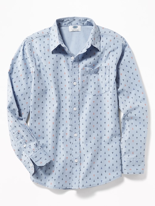 View large product image 1 of 1. Printed Built-In Flex Classic Shirt For Boys