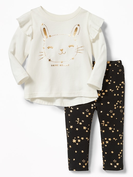 Ruffled Top & Printed Leggings Set for Baby | Old Navy