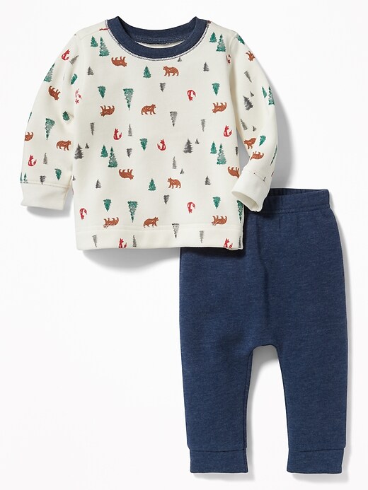 View large product image 1 of 3. Printed Sweatshirt & Fleece Pants Set for Baby