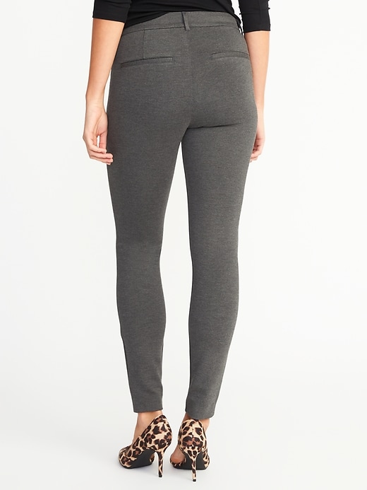 View large product image 2 of 2. Mid-Rise Built-In Sculpt Ponte-Knit Pixie Ankle Pants for Women