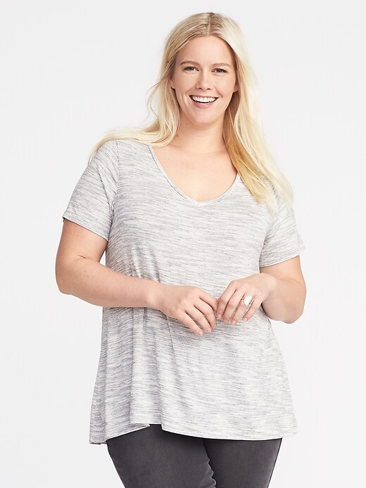 Image number 1 showing, Jersey-Knit Plus-Size V-Neck Tee