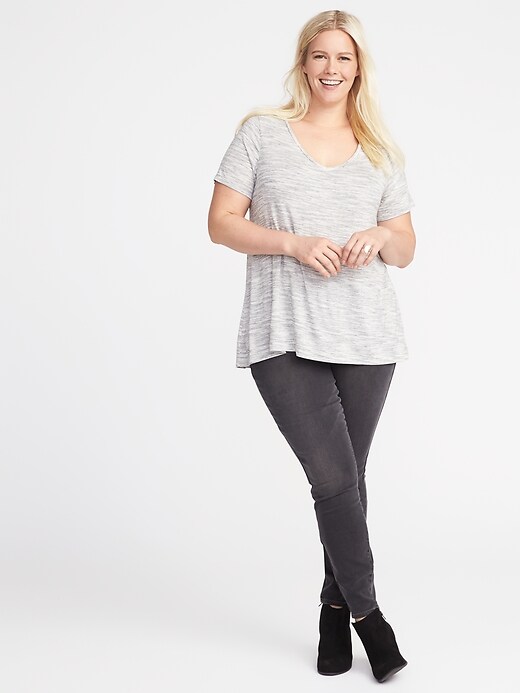 Image number 3 showing, Jersey-Knit Plus-Size V-Neck Tee