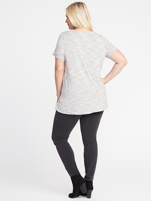 Image number 2 showing, Jersey-Knit Plus-Size V-Neck Tee