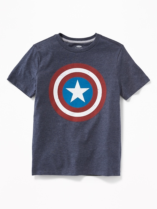 View large product image 1 of 2. Gender-Neutral Marvel&#153 Captain America Graphic T-Shirt For Kids