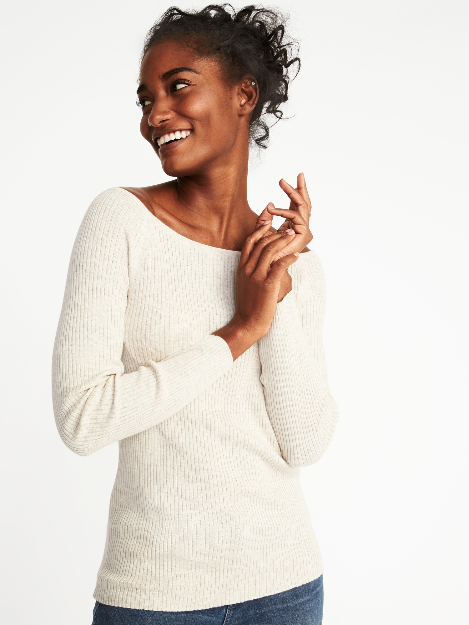 Rib-Knit Off-the-Shoulder Sweater for Women | Old Navy