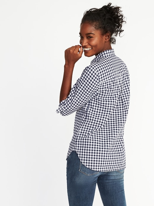 Image number 2 showing, Relaxed Classic Gingham Shirt for Women