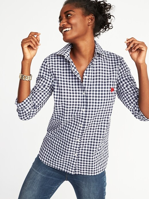 Image number 4 showing, Relaxed Classic Gingham Shirt for Women
