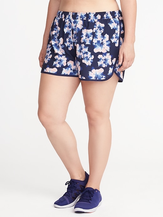 View large product image 1 of 2. Semi-Fitted Plus-Size Run Shorts - 3 1/2-inch inseam