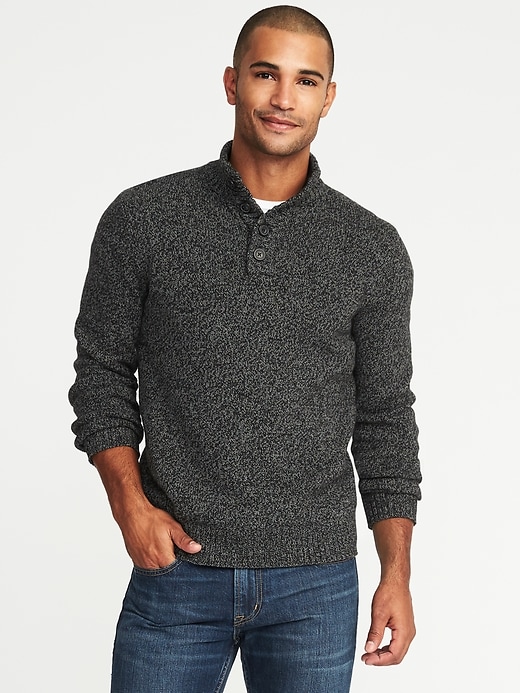 Mock-Neck Button-Front Sweater for Men | Old Navy