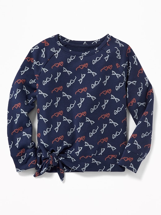 View large product image 1 of 1. French-Terry Side-Tie Sweatshirt for Girls