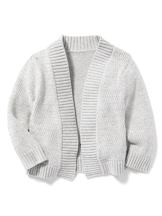 View large product image 1 of 2. Open-Front Pointelle Cardi for Toddler Girls