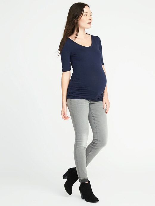 Image number 3 showing, Maternity Fitted Ballet-Neck Tee