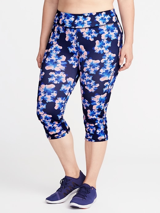 View large product image 1 of 2. Plus-Size High-Rise Compression Capris