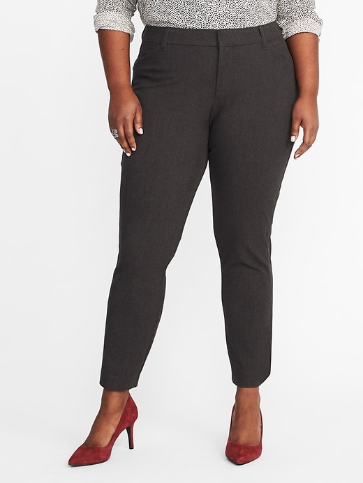 View large product image 1 of 3. Mid-Rise Secret-Slim Pockets Plus-Size Pixie Pants