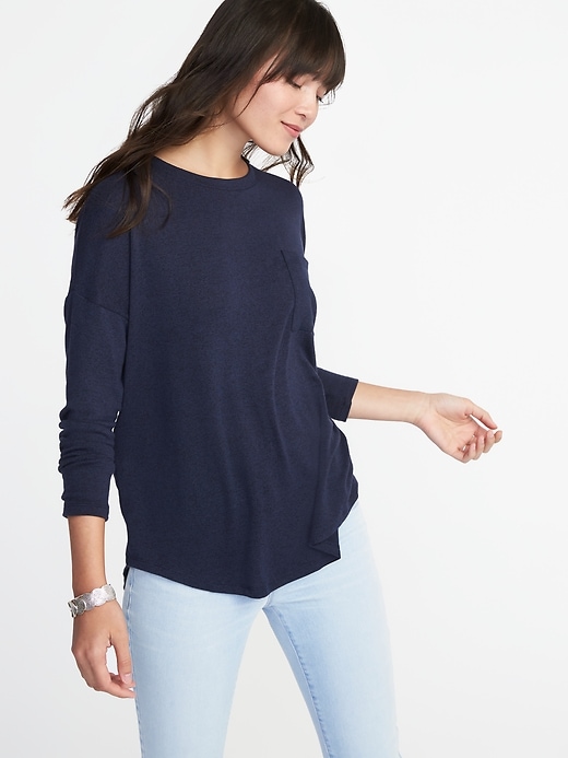 Plush-Knit Pocket Tee for Women | Old Navy