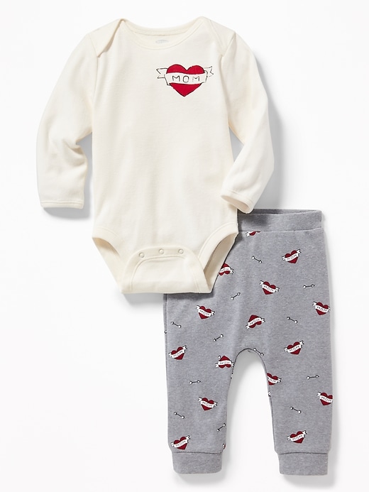 View large product image 1 of 2. Valentine's Day Bodysuit & Pants Set for Baby