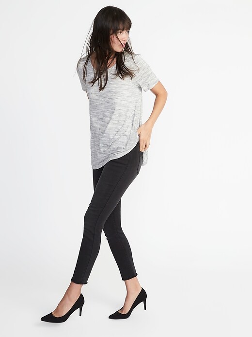 Image number 3 showing, Luxe Boat-Neck Swing Tee for Women