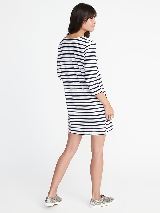 Image number 2 showing, Lace-Up-Yoke Shift Dress for Women