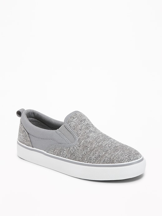 View large product image 1 of 3. Heathered-Jersey Slip-Ons for Boys