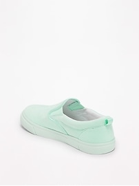 View large product image 3 of 3. Sueded Pastel-Color Slip-Ons for Girls
