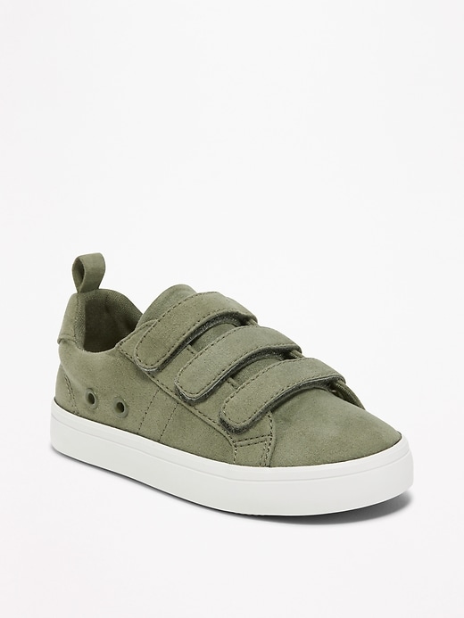 View large product image 1 of 4. Sueded Secure-Strap Sneakers for Toddler Boys
