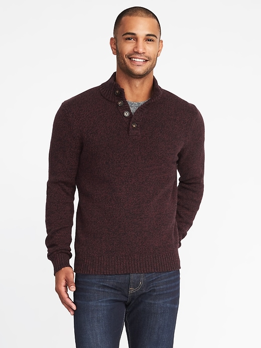 Mock-Neck Button-Front Sweater for Men | Old Navy