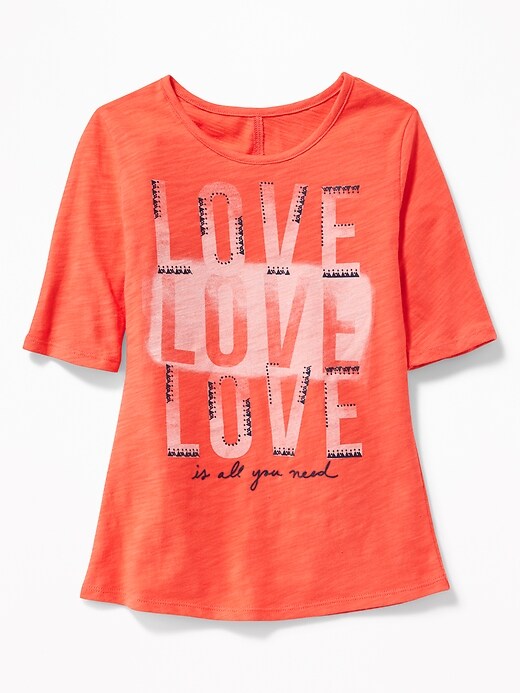 View large product image 1 of 2. Graphic Slub-Knit Tee for Girls