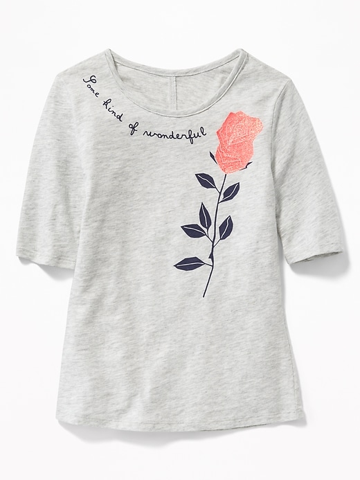View large product image 1 of 1. Graphic Slub-Knit Tee for Girls