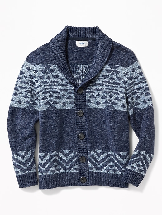 View large product image 1 of 3. Marled Shawl-Collar Cardigan for Boys