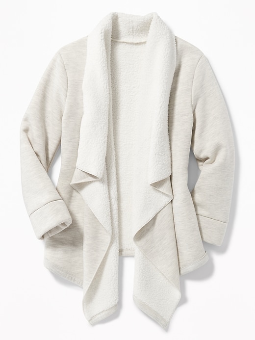 View large product image 1 of 1. Go-Warm Max Sherpa-Lined Open-Front Cardi for Girls