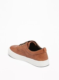 View large product image 3 of 3. Faux-Leather Brogue Sneakers for Boys