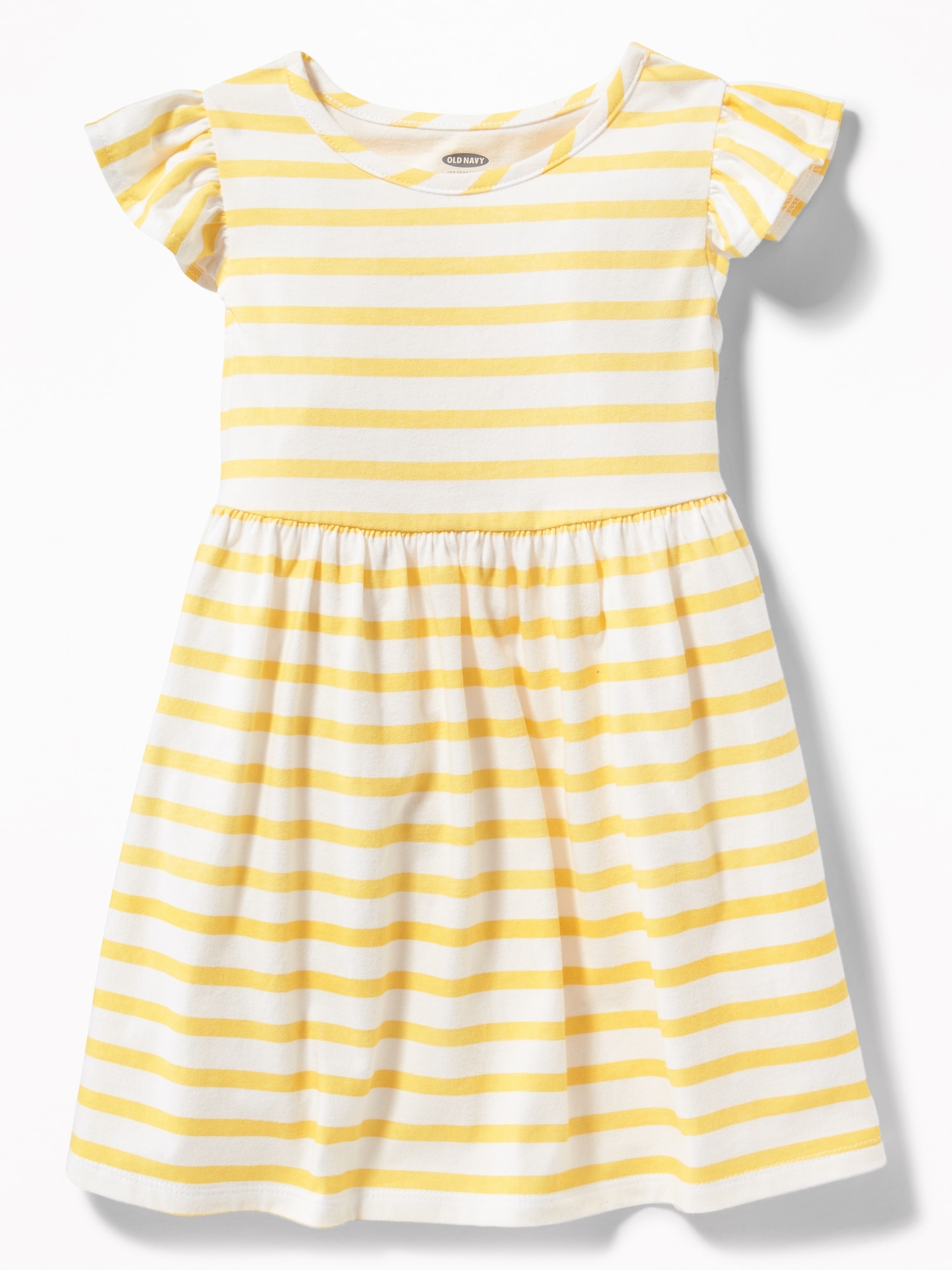 Striped Flutter Sleeve Jersey Dress for Toddler Girls Old Navy