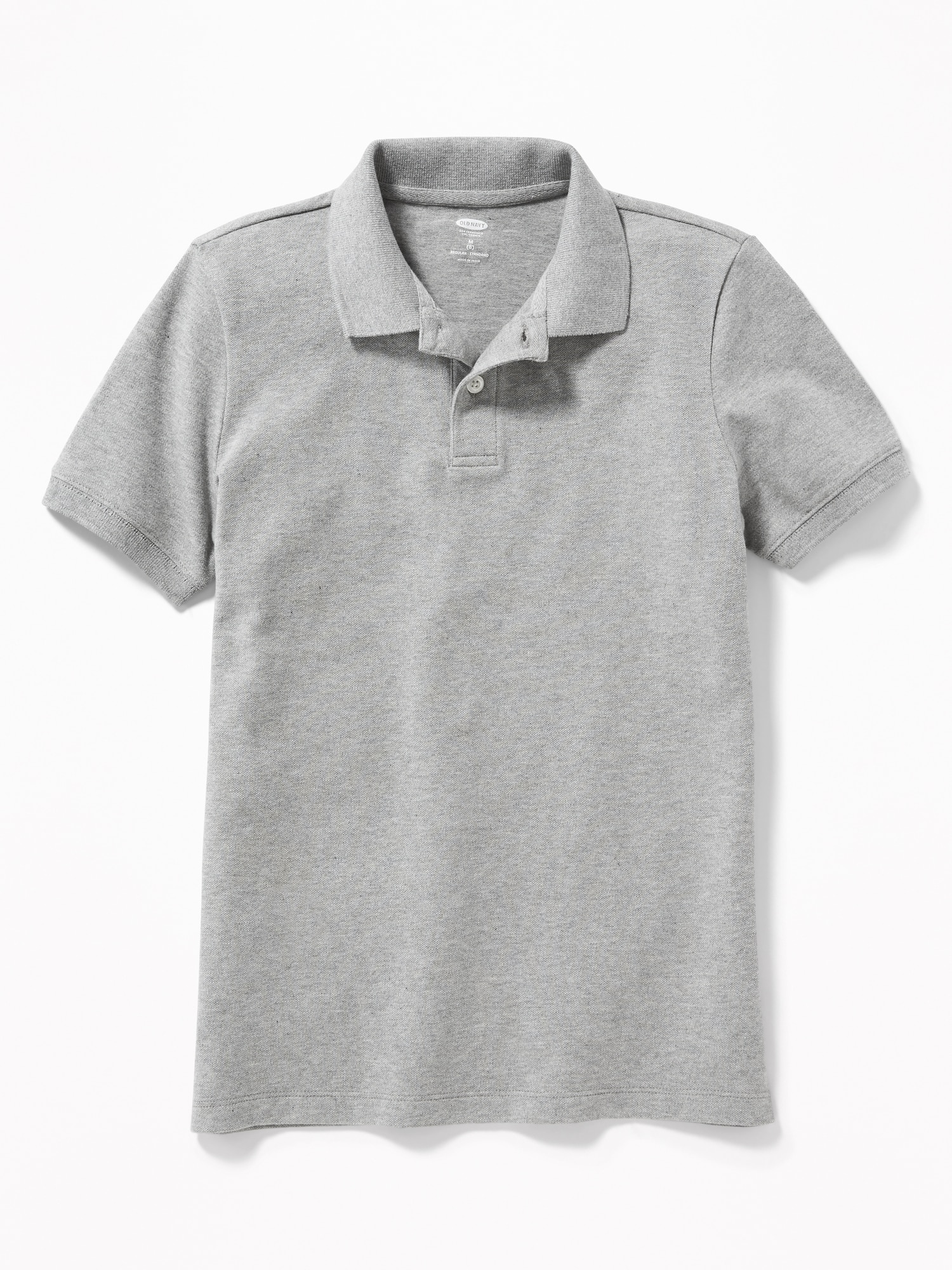 Old Navy School Uniform Pique Polo Shirt for Boys gray. 1