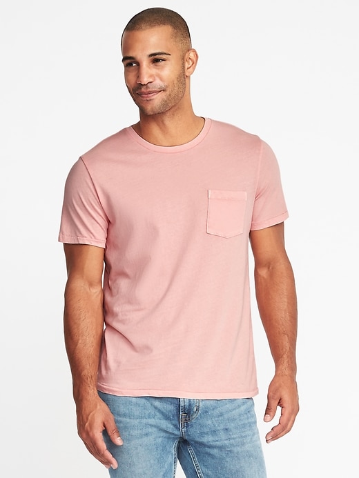 View large product image 1 of 1. Garment-Dyed Pocket Tee for Men