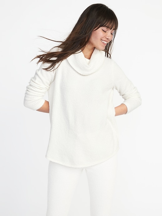 View large product image 1 of 1. Plush Funnel-Neck Pullover for Women