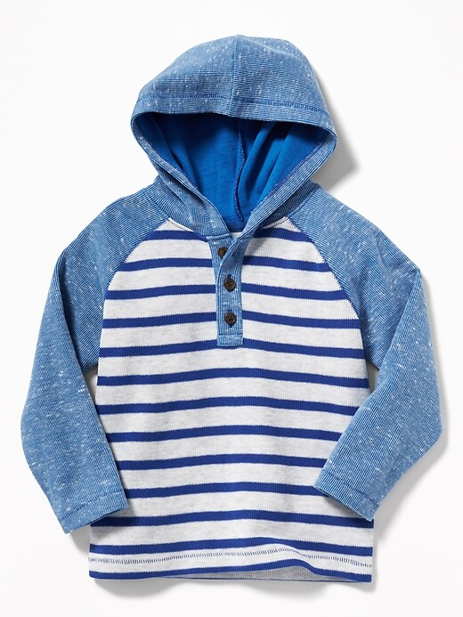 View large product image 1 of 1. French-Rib Hooded Henley for Toddler Boys