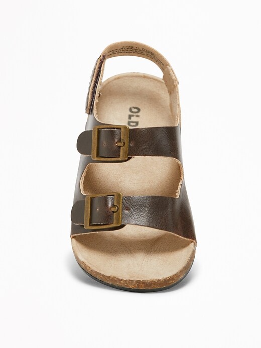 View large product image 2 of 4. Faux-Leather Buckled-Strap Sandals for Baby