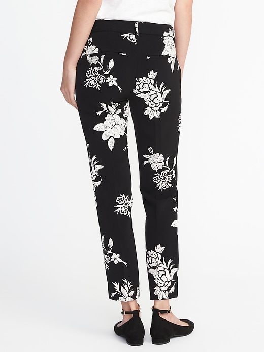 View large product image 2 of 3. Mid-Rise Printed Harper Ankle Pants for Women