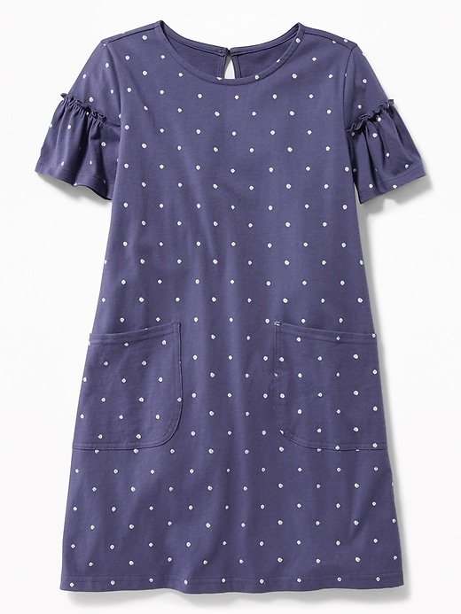 View large product image 1 of 1. Patterned Pocket Tee Dress for Girls