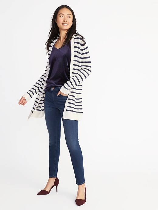 Image number 1 showing, Open-Front Shaker-Stitch Cardi for Women