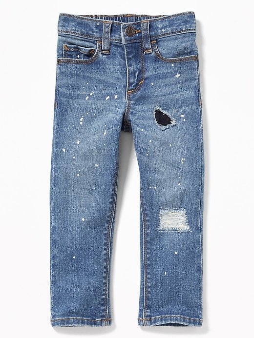 View large product image 1 of 3. Karate Skinny Paint-Splatter Jeans for Toddler Boys