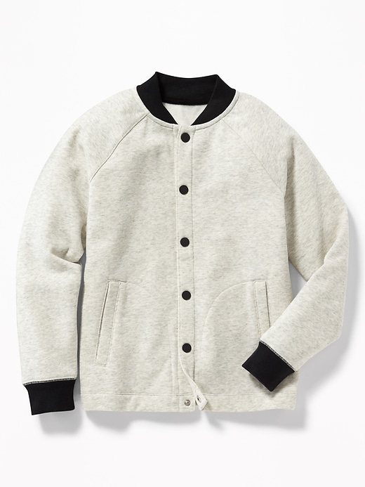 View large product image 1 of 2. Snap-Front Fleece Bomber For Boys