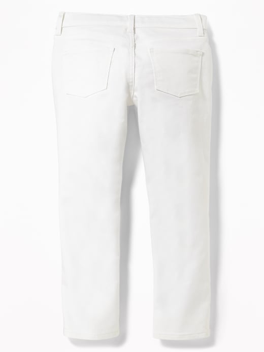 View large product image 2 of 3. Skinny Clean-Slate Cropped White Jeans for Girls